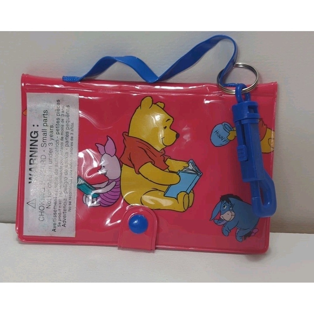 Vintage Winnie The Pooh Plastic Keychain Wallet Cute